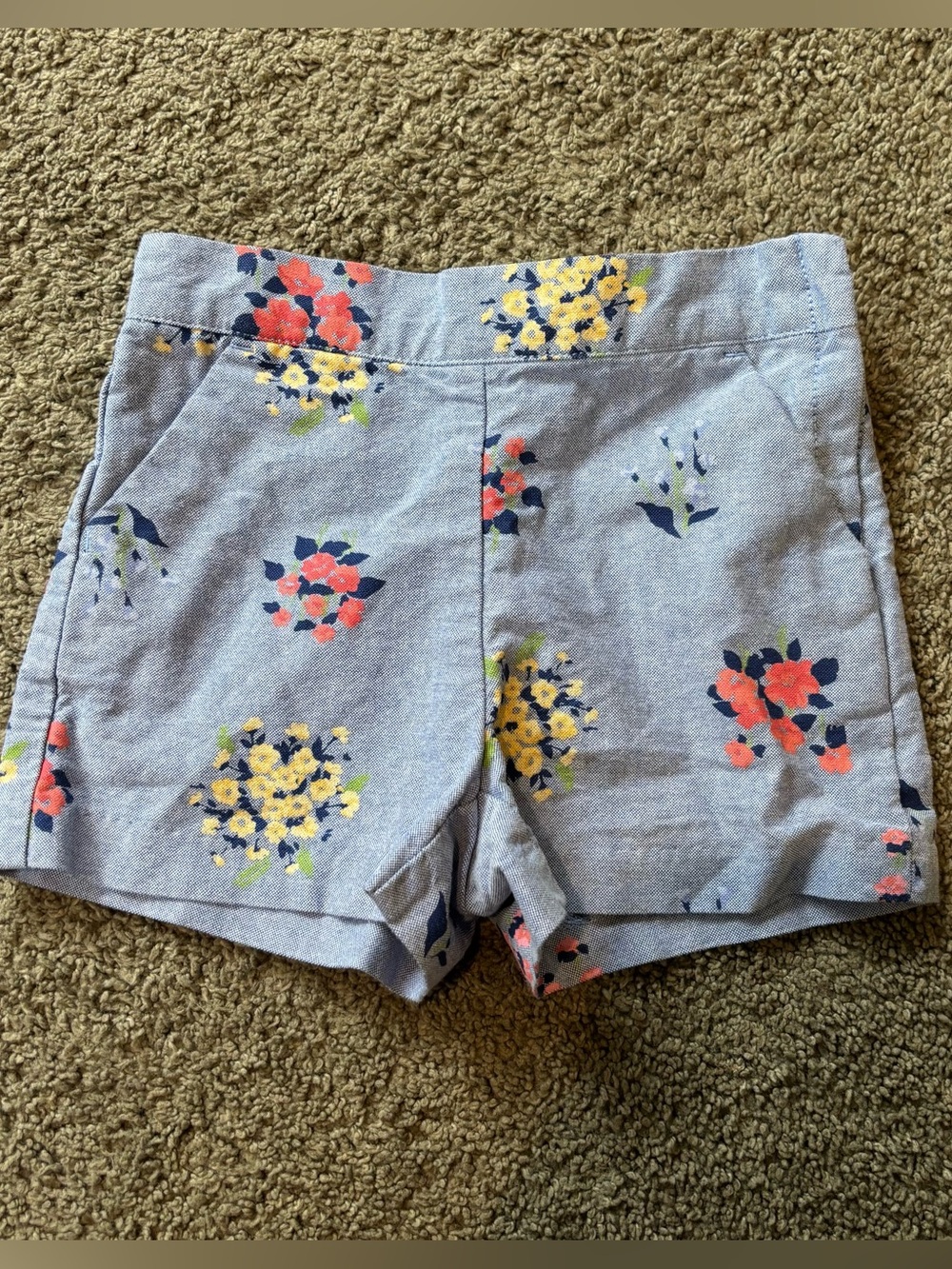 Janie and Jack Floral Print Canvas Shorts 18-24 Months